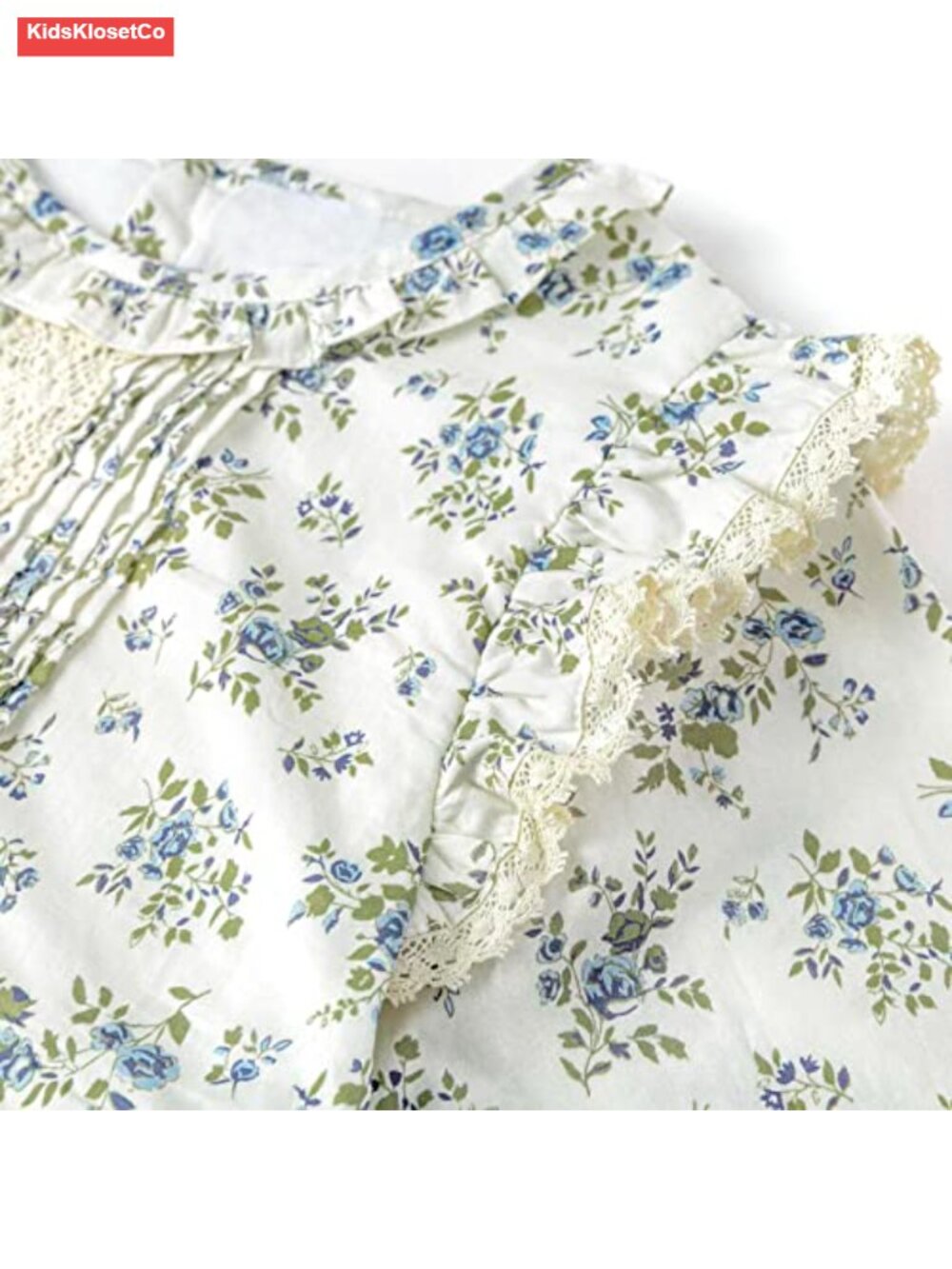 Toddler Girls Smocked Dress Long Sleeve Floral Lace A-Line - Picture 4 of 5